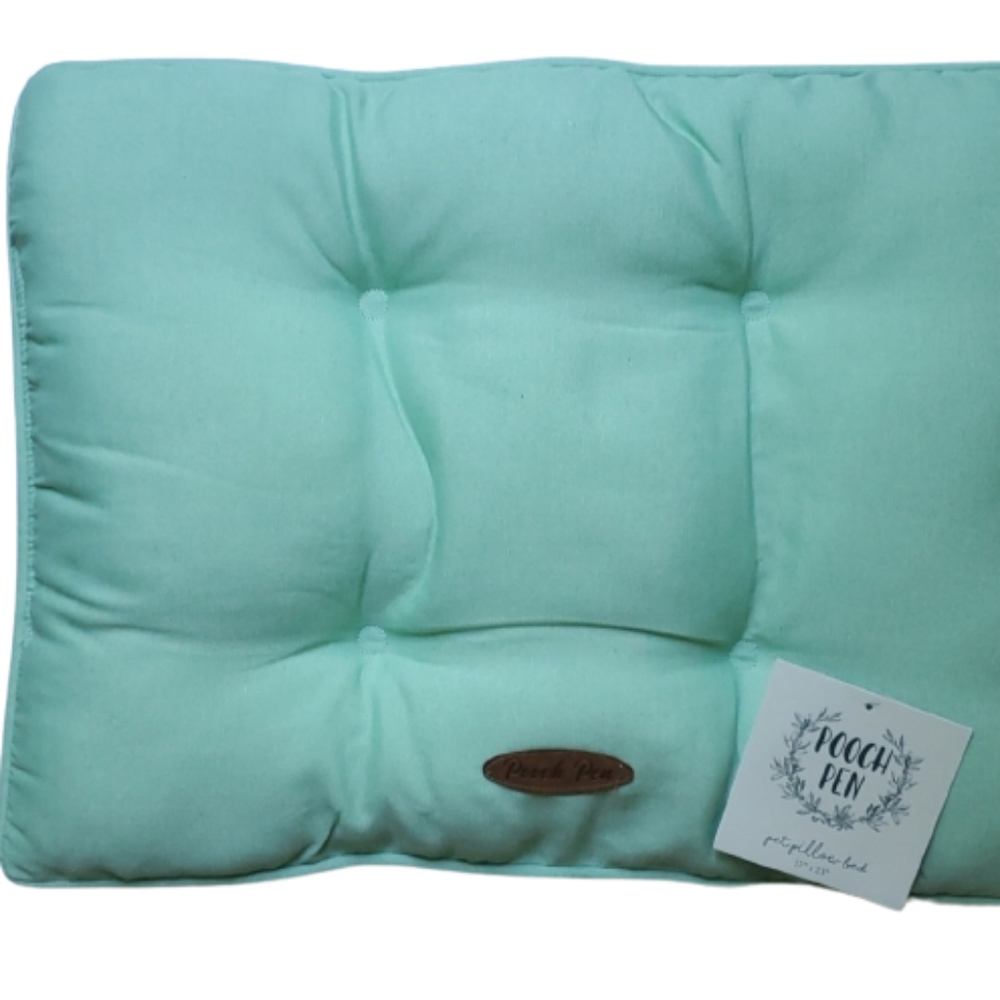 Pooch Pen Mint Green Dog Pillow Bed- Small 17"x23"
